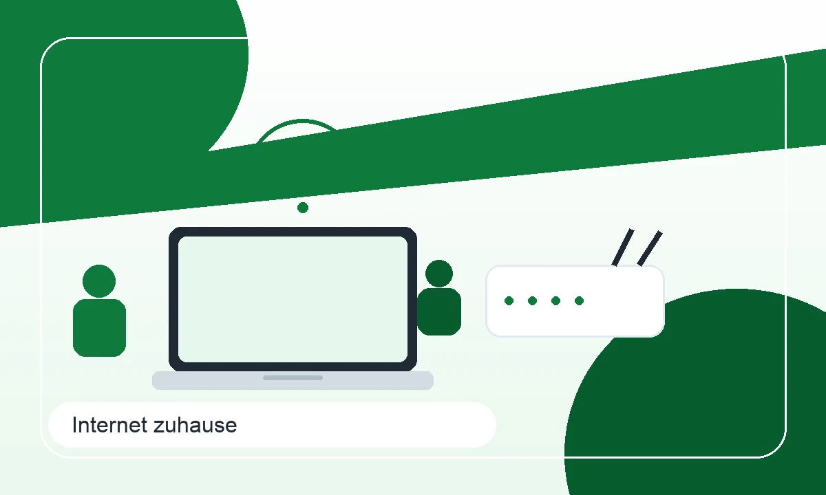 Familie nutzt Laptop und WLAN als Symbol für Internetgeschwindigkeit