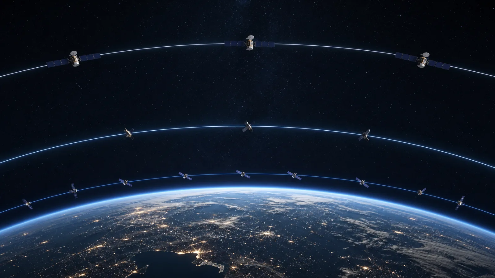 Satelliteninternet-Orbits mit unterschiedlichen Umlaufbahnen um die Erde