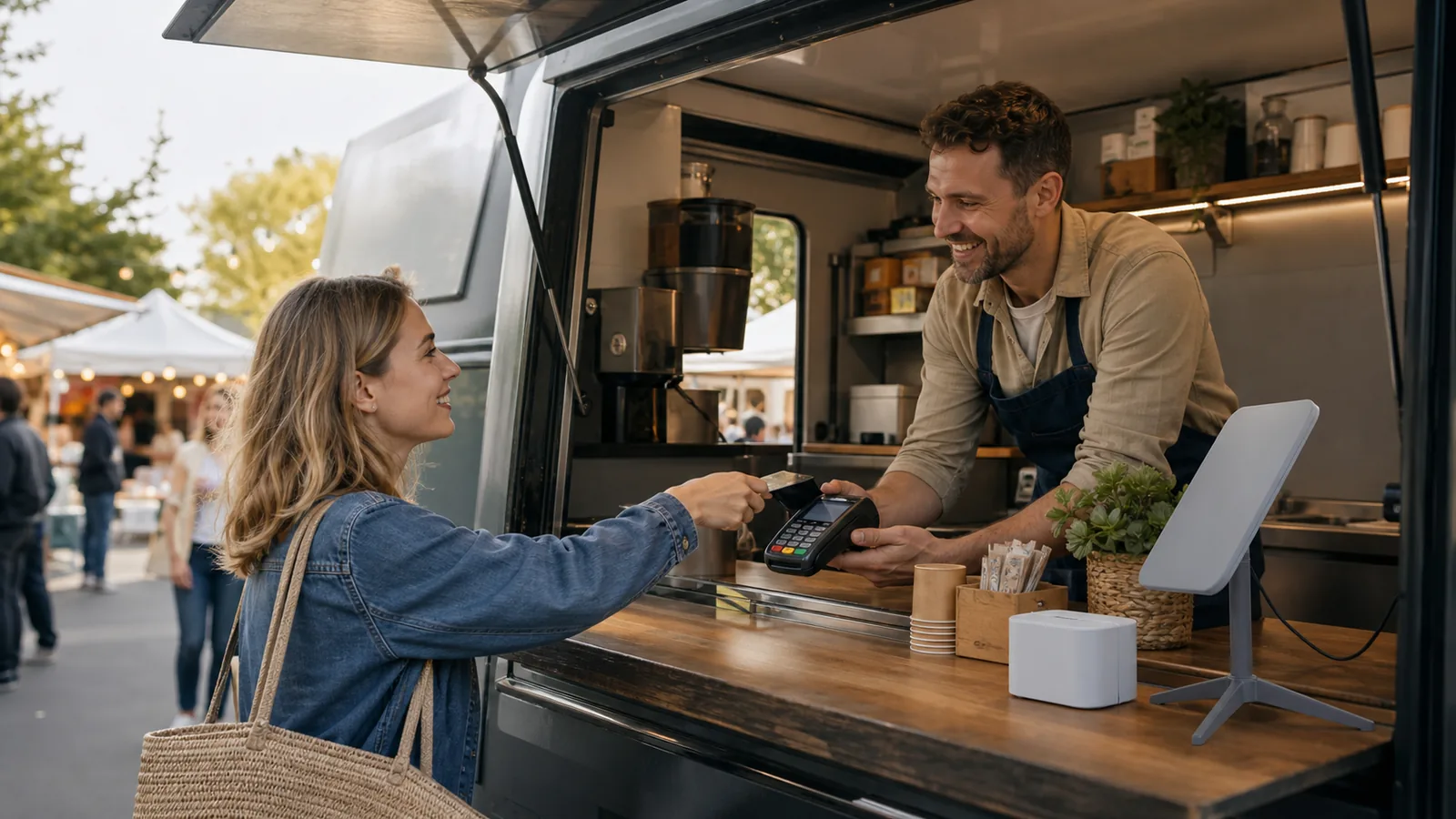 Foodtruck mit Kartenzahlung und mobiler Satelliteninternet-Lösung