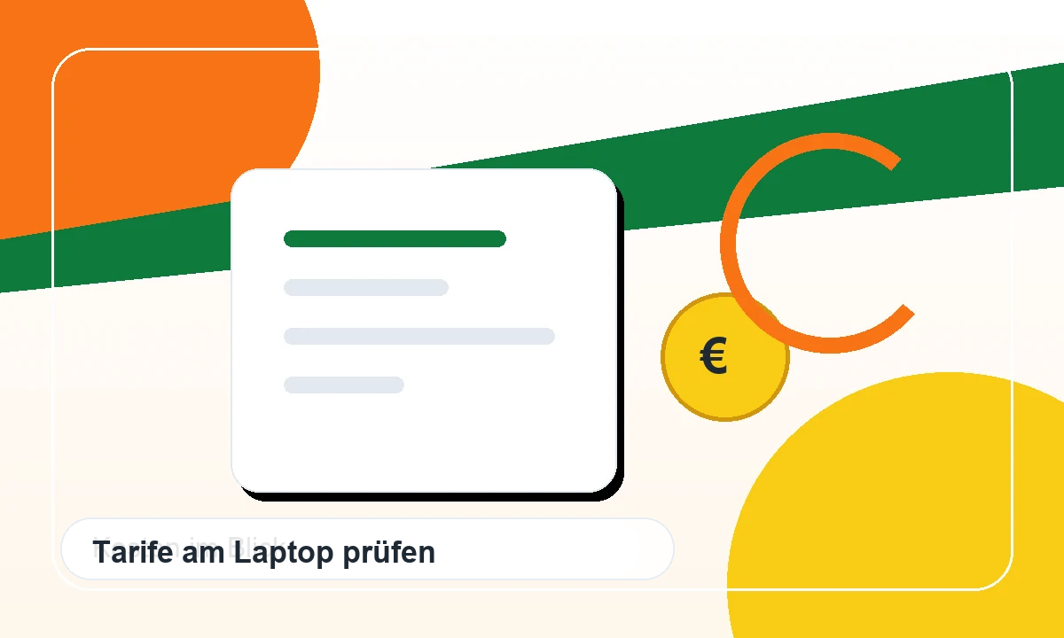 Person liest einen Tarif-Ratgeber am Laptop